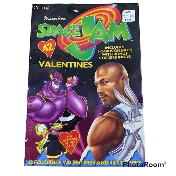 Vintage Space Jam Valentines NEW Michael Jordan Bugs Bunny 90s - Picture 1 of 6